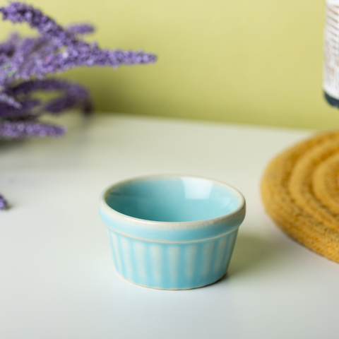 Thumbnail preview #3 for Solid Light Blue Colors Dip Bowls with Design