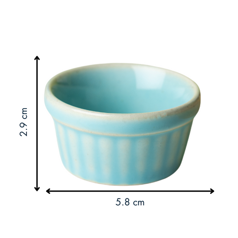 Thumbnail preview #1 for Solid Light Blue Colors Dip Bowls with Design