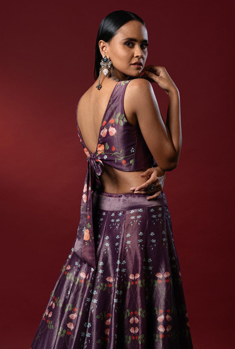 Thumbnail preview #3 for Ziba Purple Lehenga