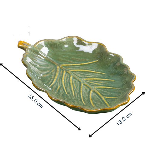 Thumbnail preview #1 for Grey Color Leaf Shaped Platter