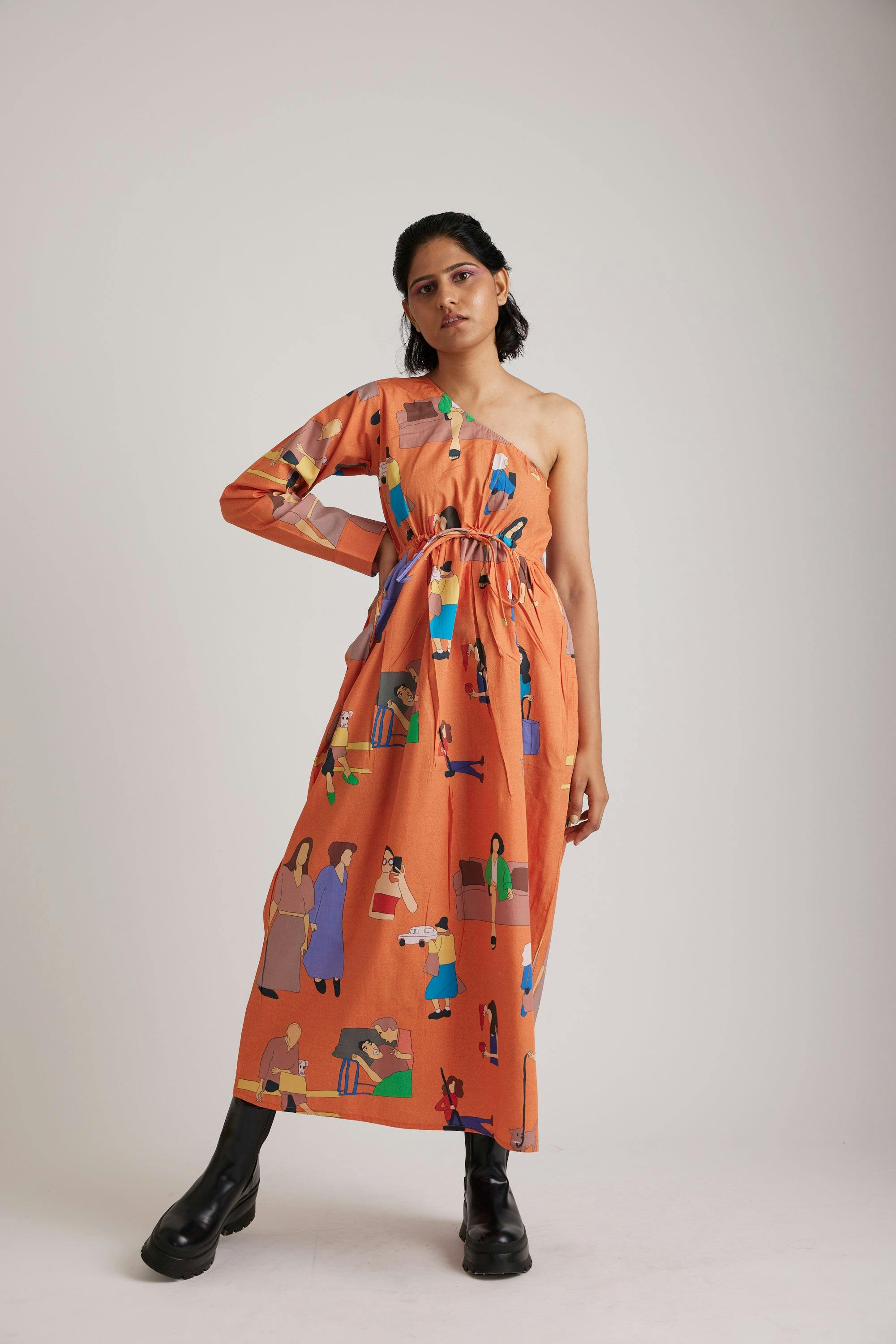Fella ( one shoulder midi dress ), a product by Radharaman