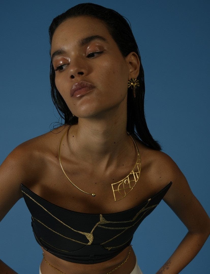 Edith Neckpiece in Gold, a product by Econock