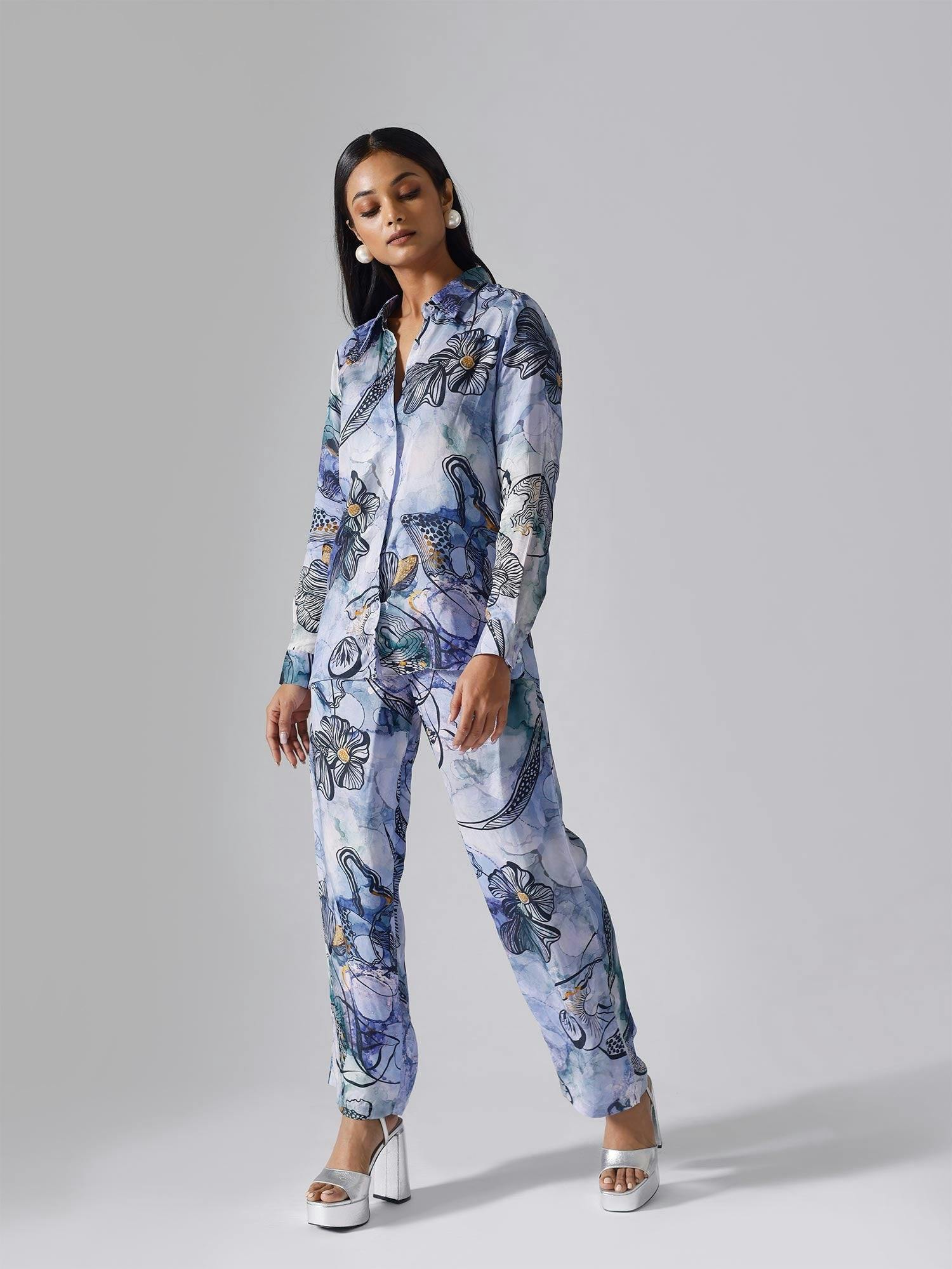 Thumbnail preview #0 for Reflect Marbled Blue Co-ord Set