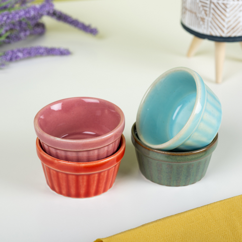 Thumbnail preview #5 for Solid Pink Color Dip Bowls with Design