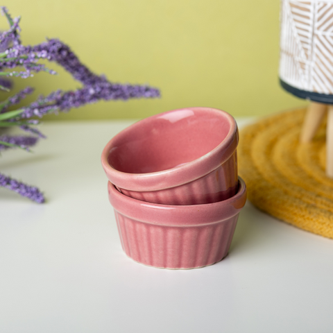 Thumbnail preview #4 for Solid Pink Color Dip Bowls with Design