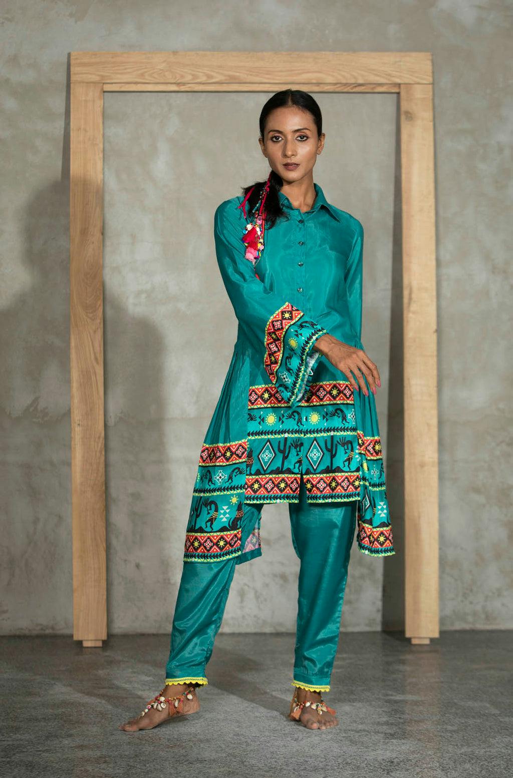 Jabali Gathered Tunic With Pants, a product by COEUR by Ankita Khurana