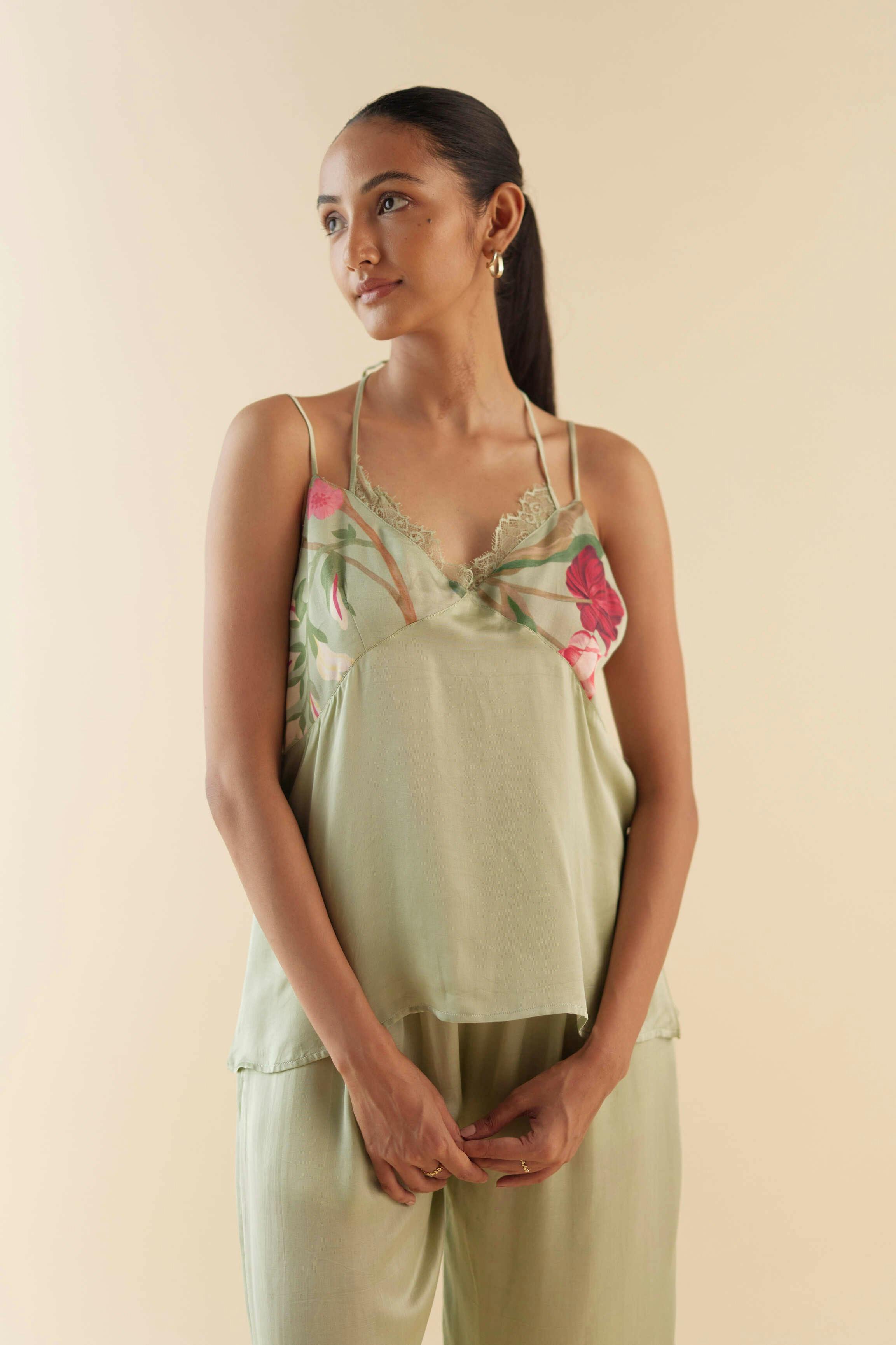 Thumbnail preview #0 for Jade Floral Dream Lounge to Sleep Cami Top