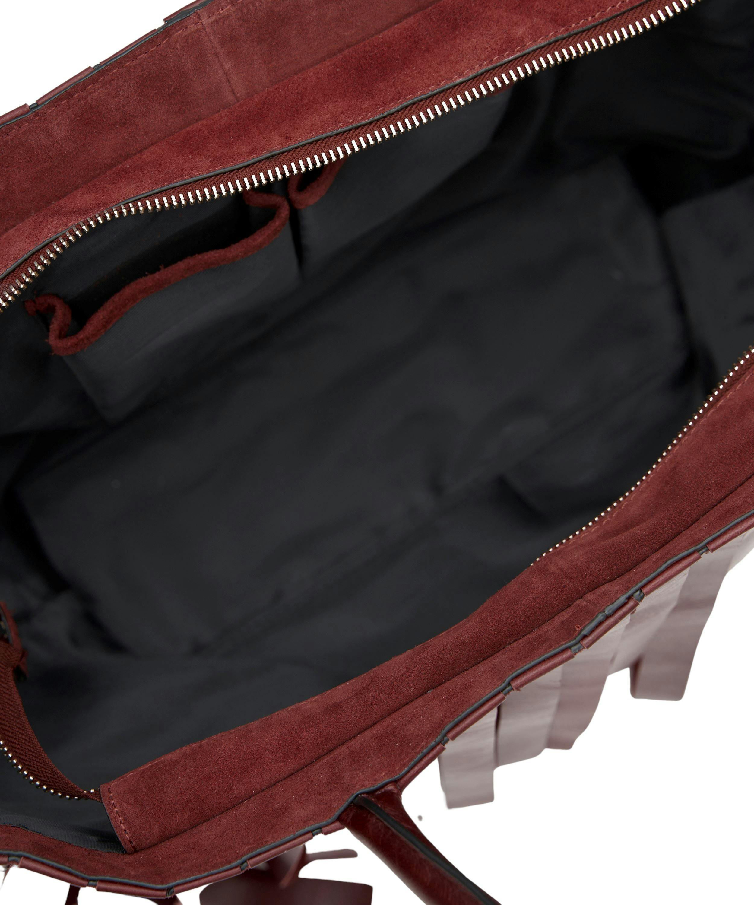 Thumbnail preview #3 for Tassel Tango Tote in Blood Red with Stud Details