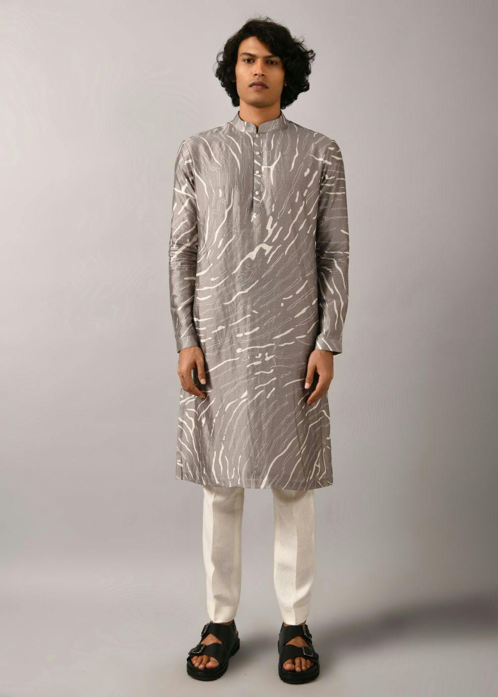 Thumbnail preview #3 for Grey Terrain Maize Kurta