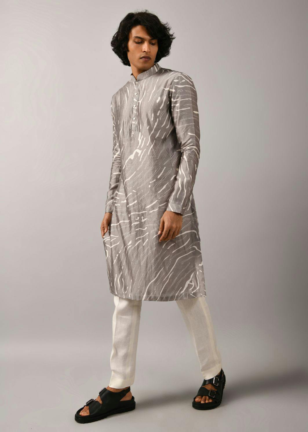 Grey Terrain Maize Kurta, a product by Country Made