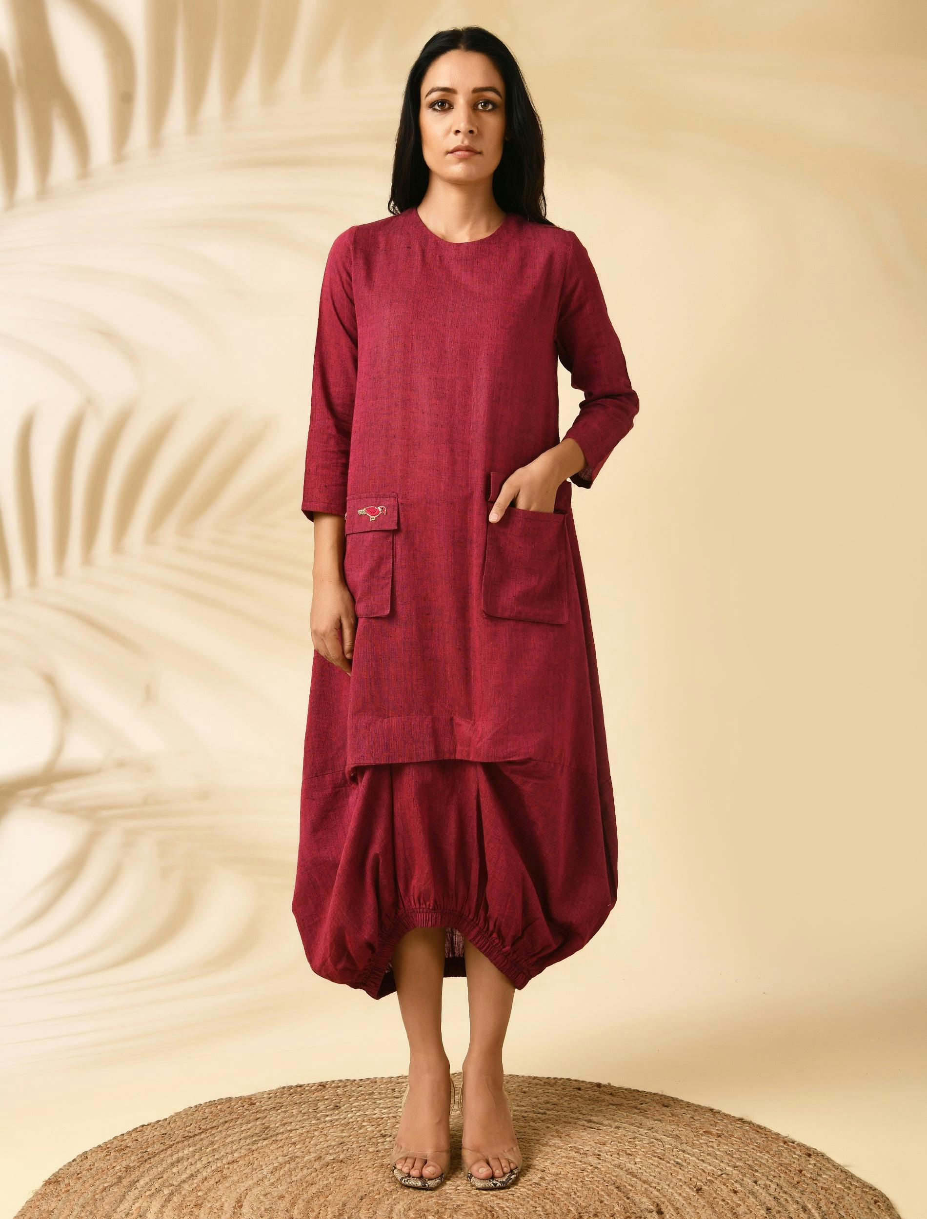 WINE UMBRELLA DRESS, a product by MARKKAH STUDIO