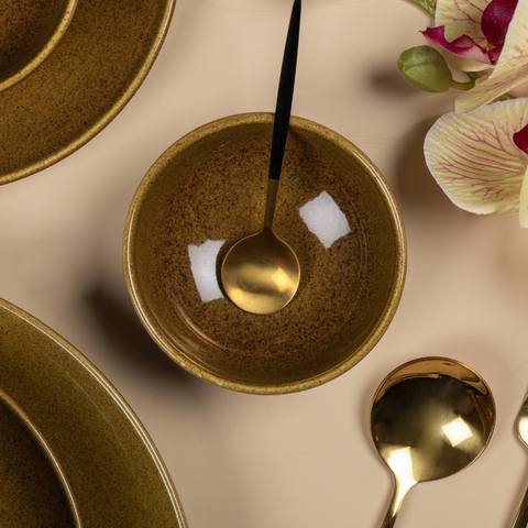 Thumbnail preview #8 for Golden Color Dinner Set - Set of 19