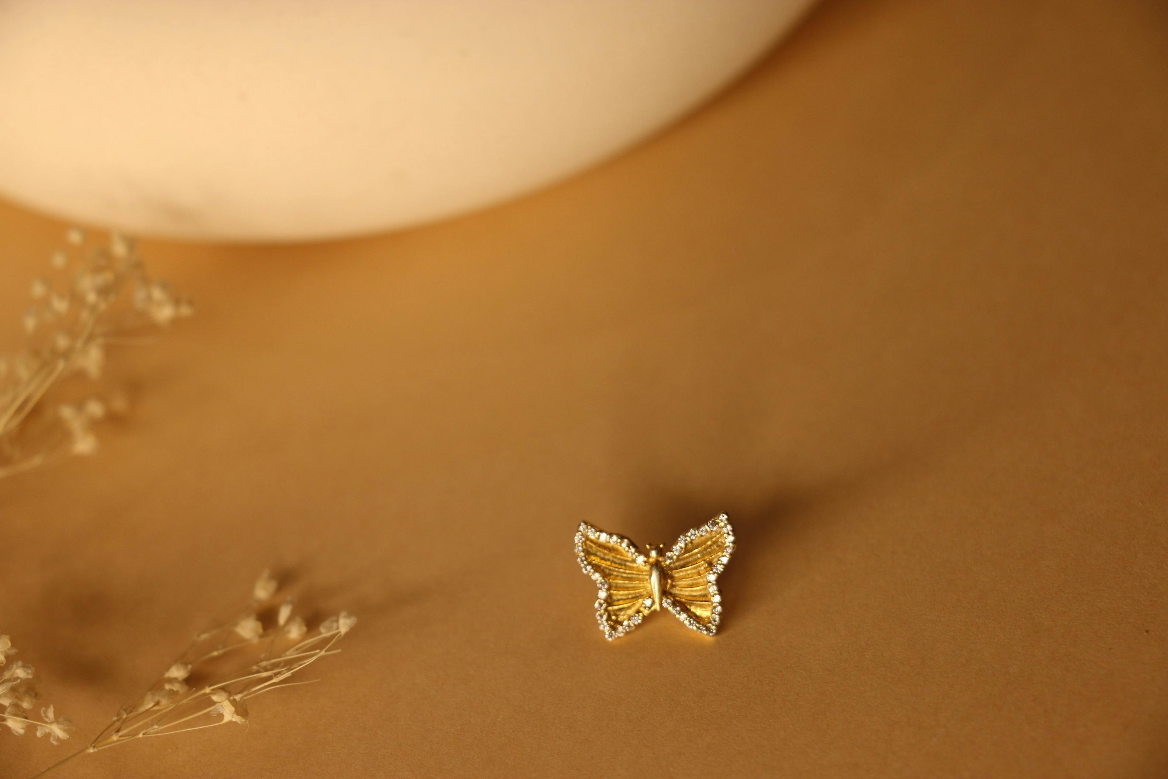 Thumbnail preview #1 for Butterfly bordered cz watch button