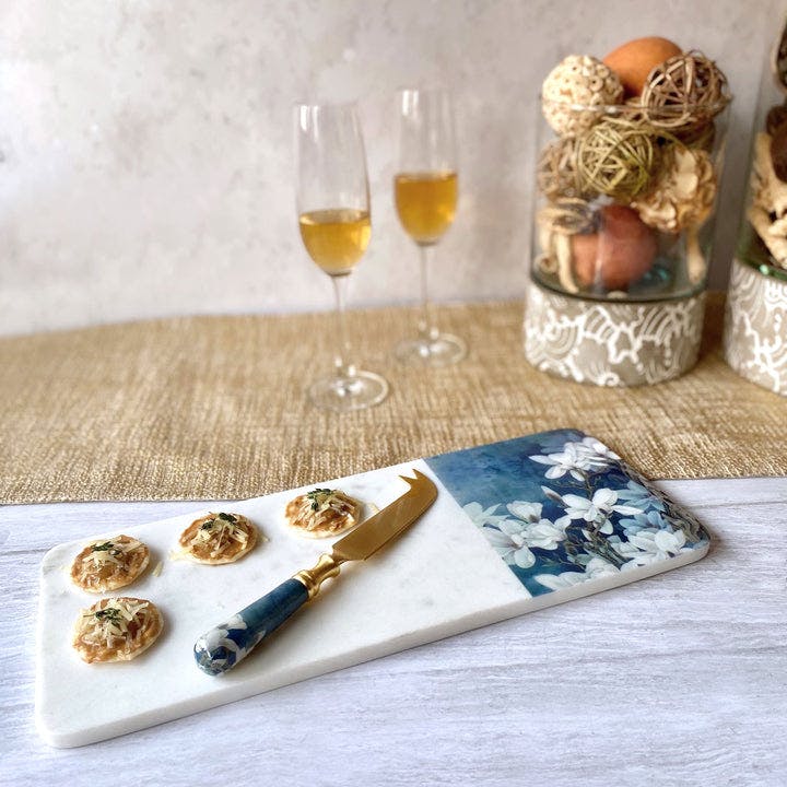 Thumbnail preview #3 for Marble Cheese Board With Cheese Knife - Ceylon Dusk