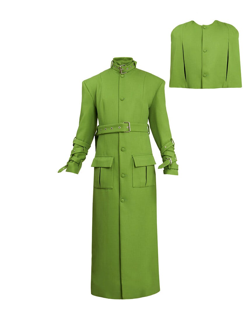 Thumbnail preview #8 for Layered Lime-Green coat