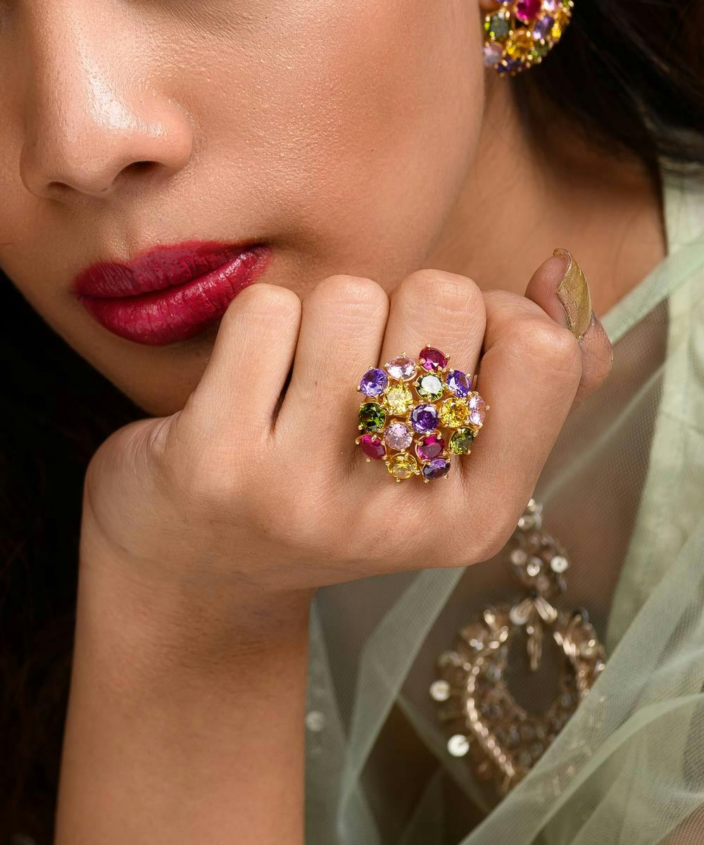 Bauble Crystal Multi Color Ring, a product by MNSH