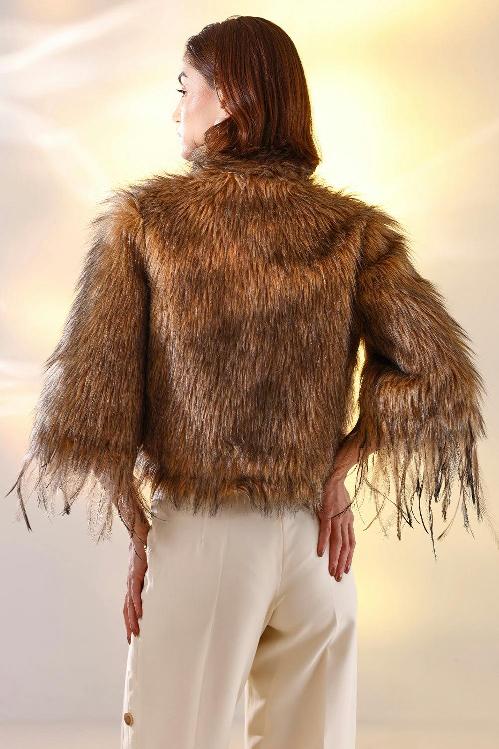 Thumbnail preview #1 for Beige fur jacket