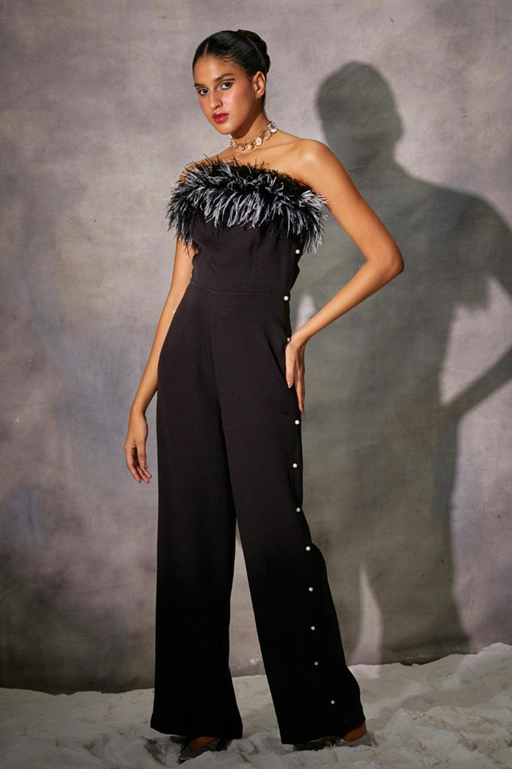 Quill Black Jumpsuit, a product by Saltz n sand 