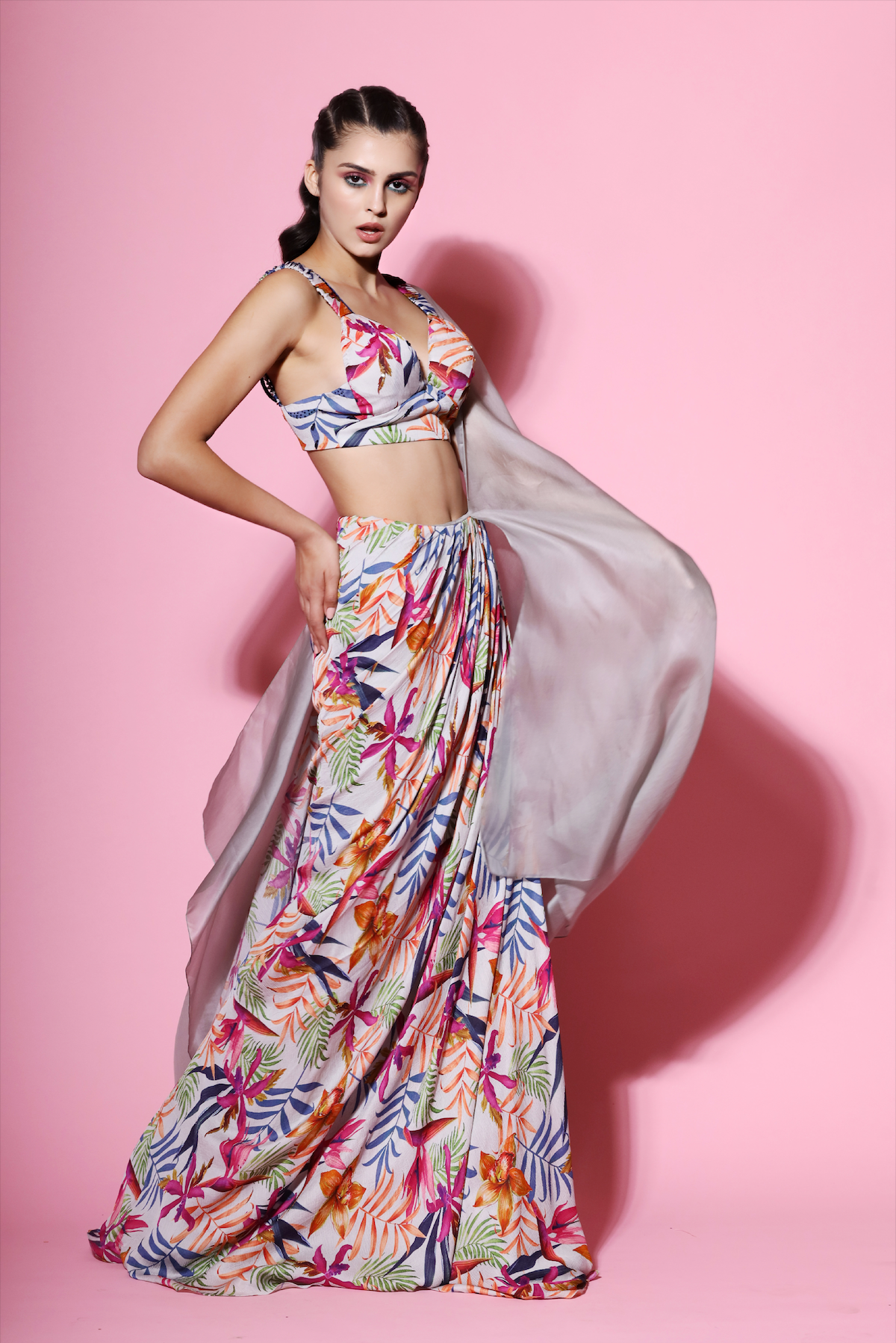 Thumbnail preview #1 for Printed drape saree