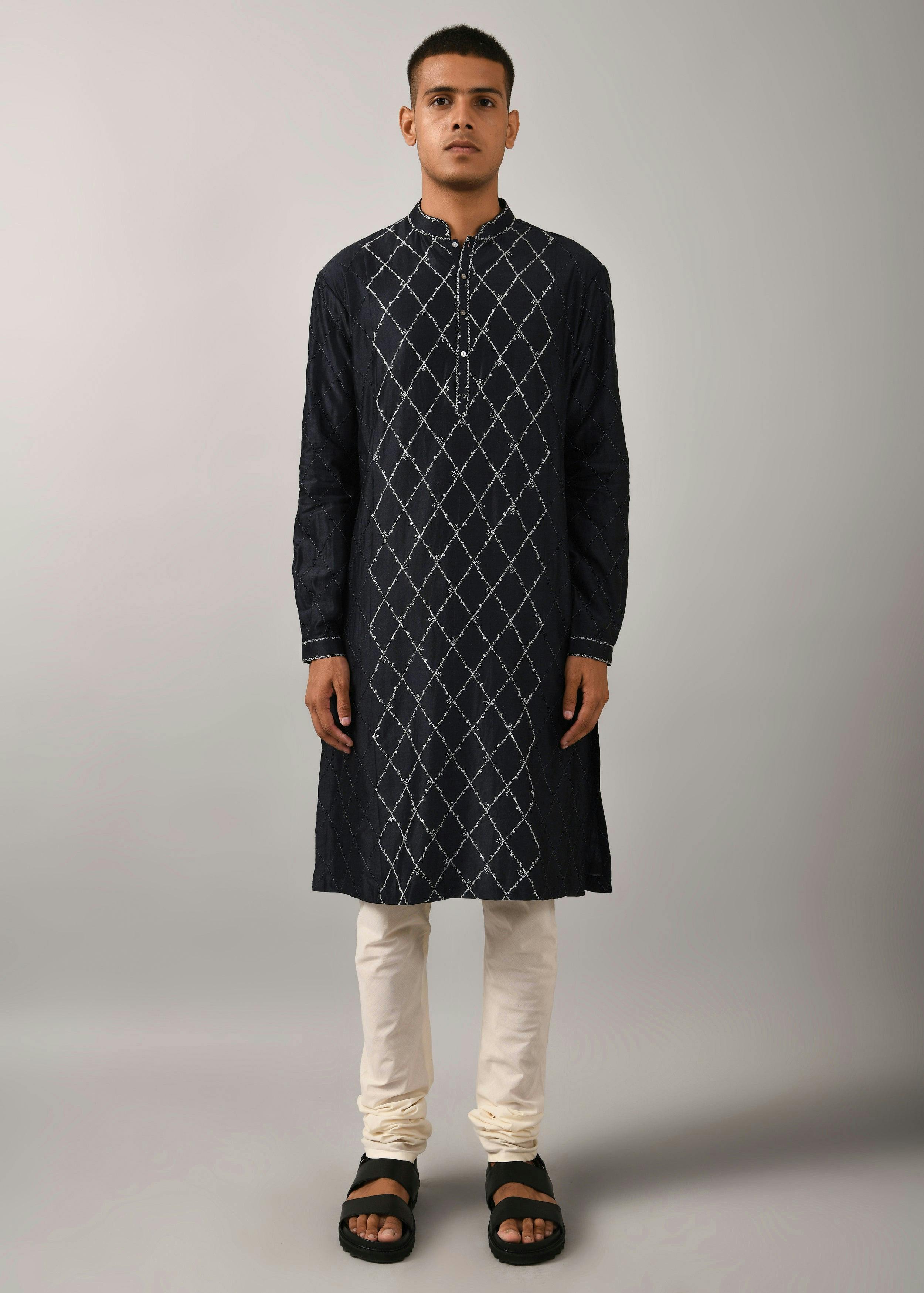 Thumbnail preview #1 for Diamond Embroidered Kurta Set