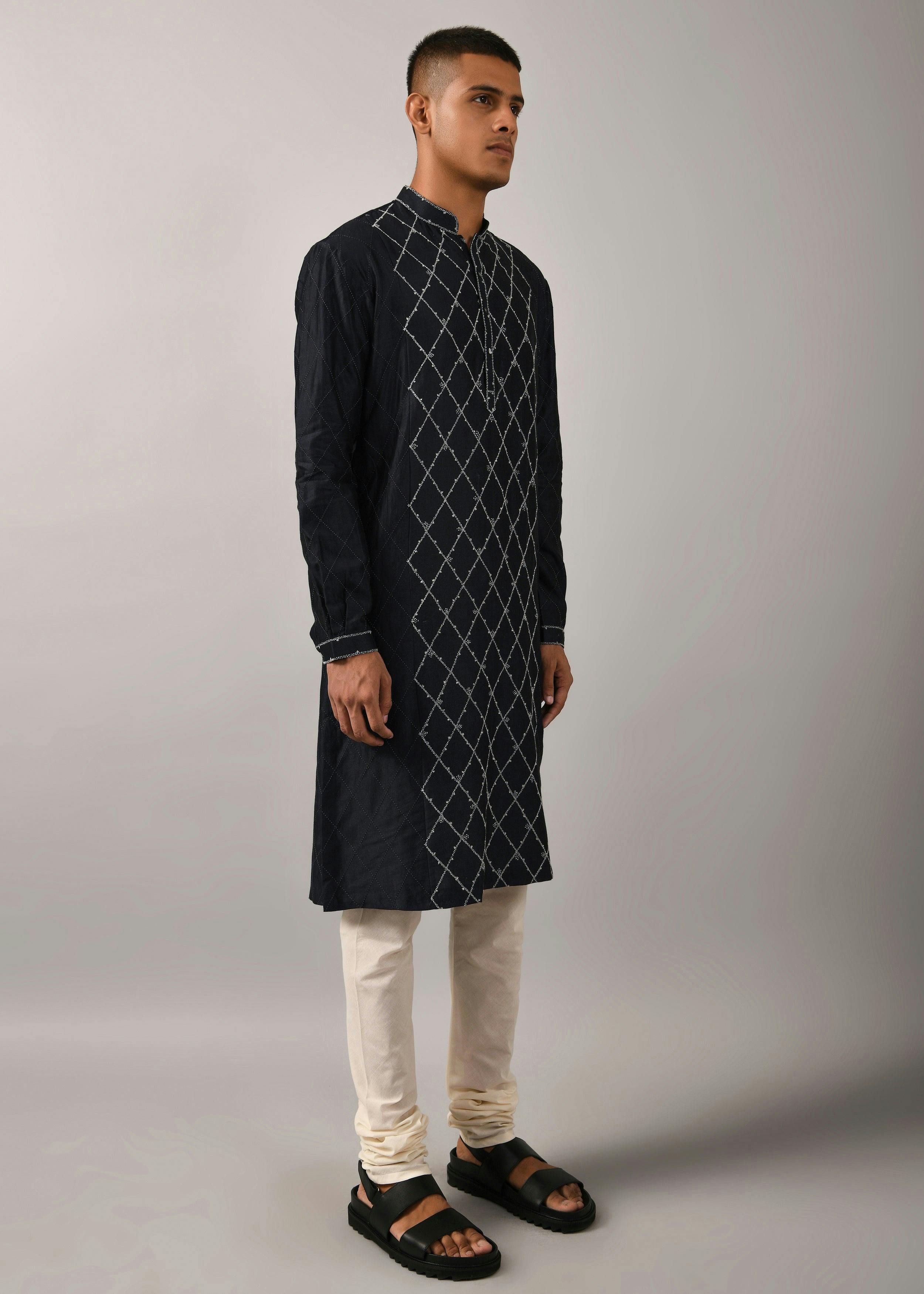 Thumbnail preview #2 for Diamond Embroidered Kurta Set