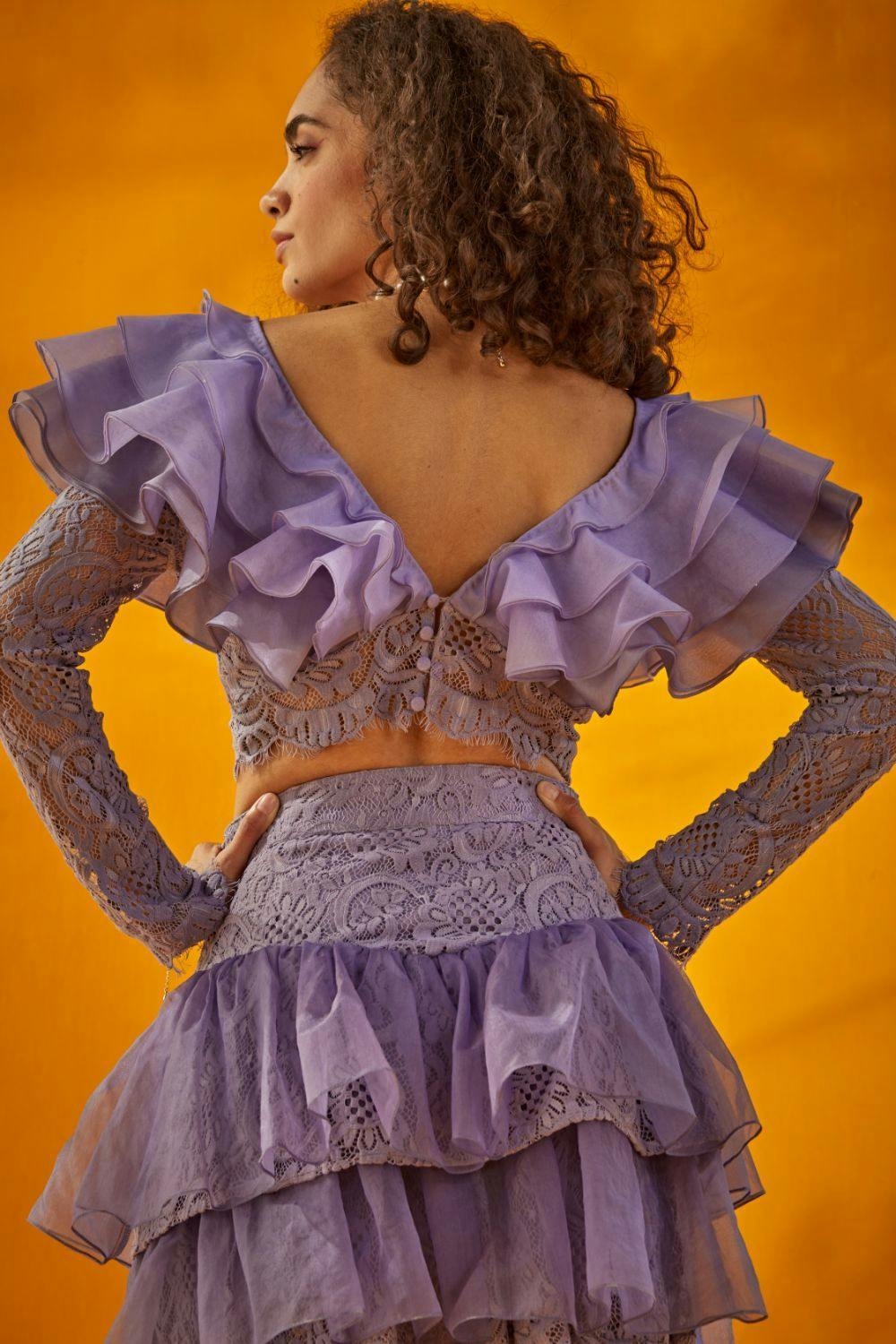 Thumbnail preview #7 for Lilac Ruffled Layered Skirt Set