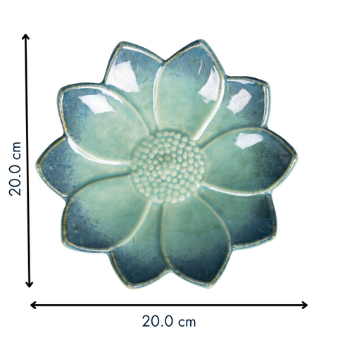 Thumbnail preview #1 for Dual Tone Blue Color Flower-Shaped Platter