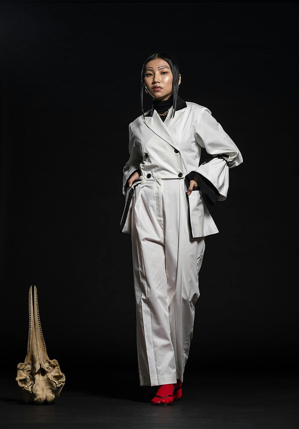 Black & White Tie to Fit Jumpsuit, a product by Corpora Studio