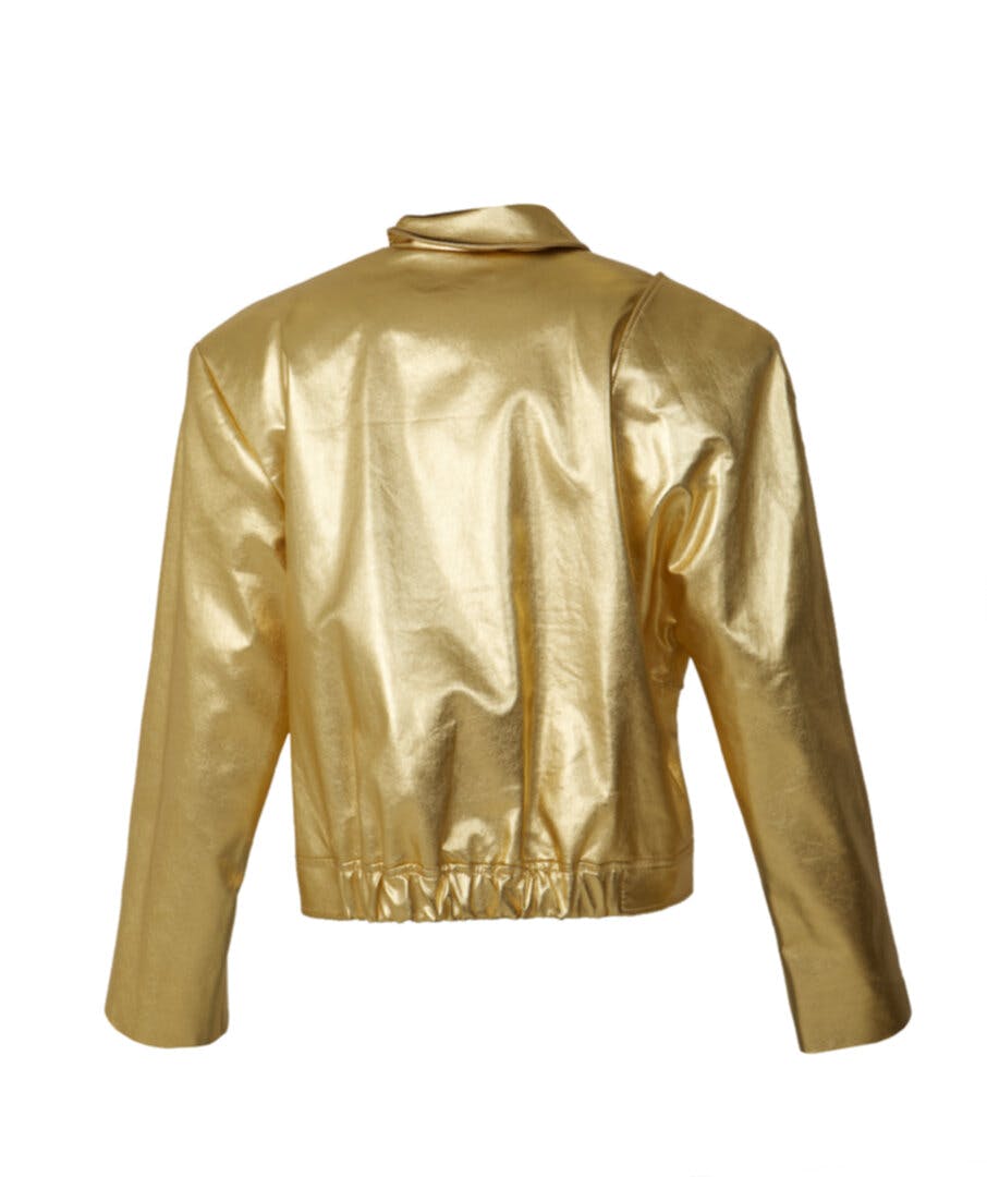 Thumbnail preview #2 for Golden faux leather jacket