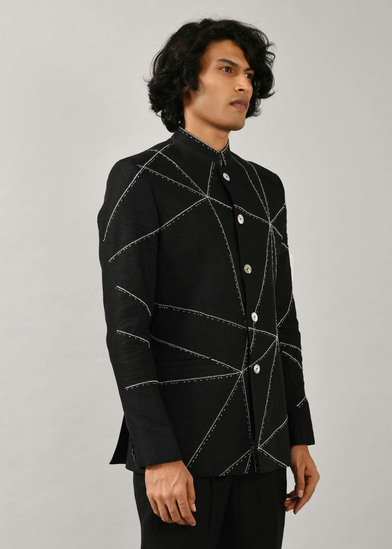 Thumbnail preview #4 for Fence Wire Bandhgala Jacket