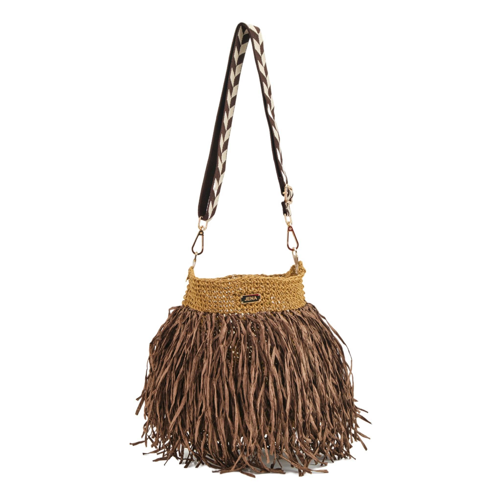 Thumbnail preview #1 for Coffee Brown Raffia Bucket