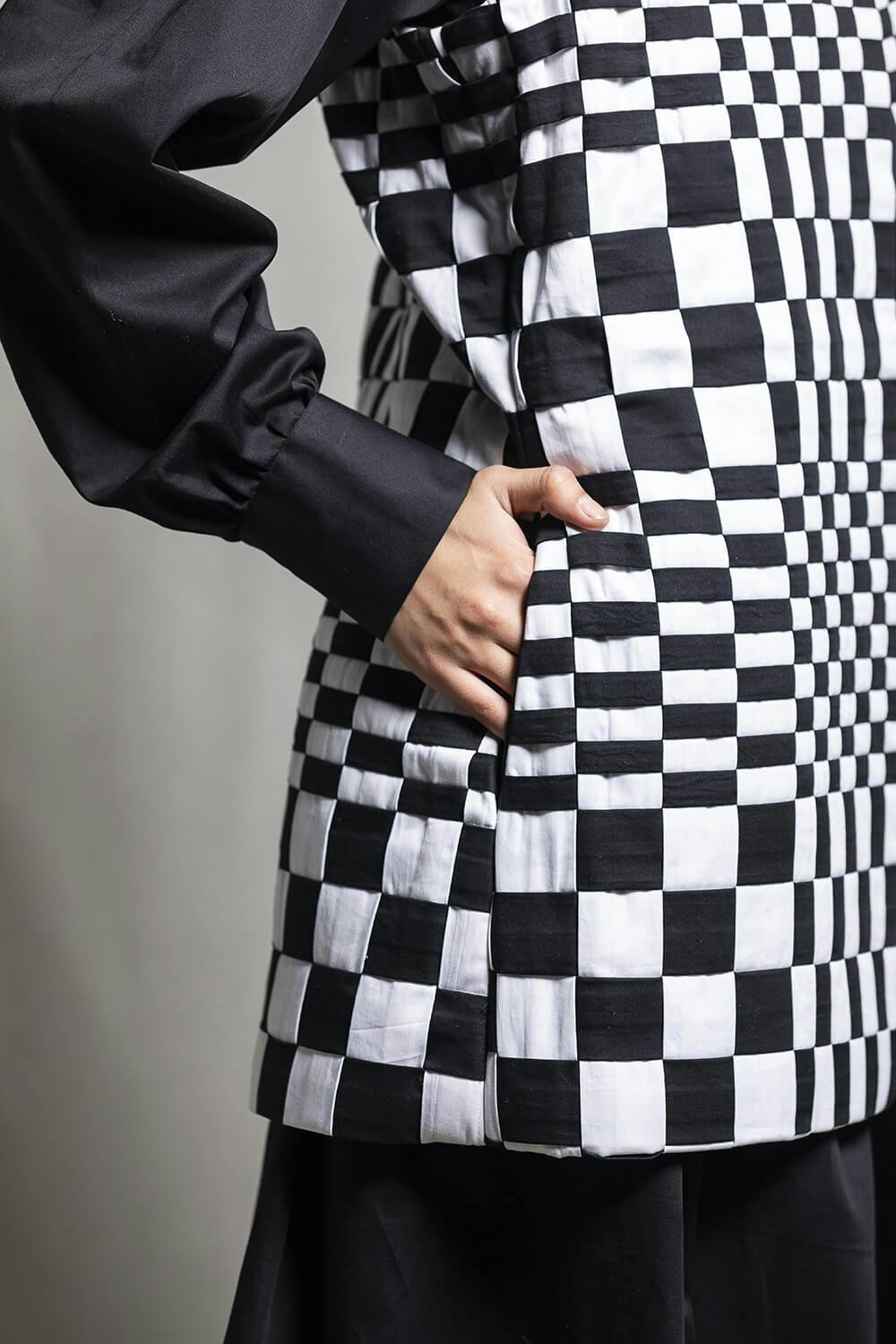 Thumbnail preview #1 for Woven Multi-Checkered Cutsleeve Jacket