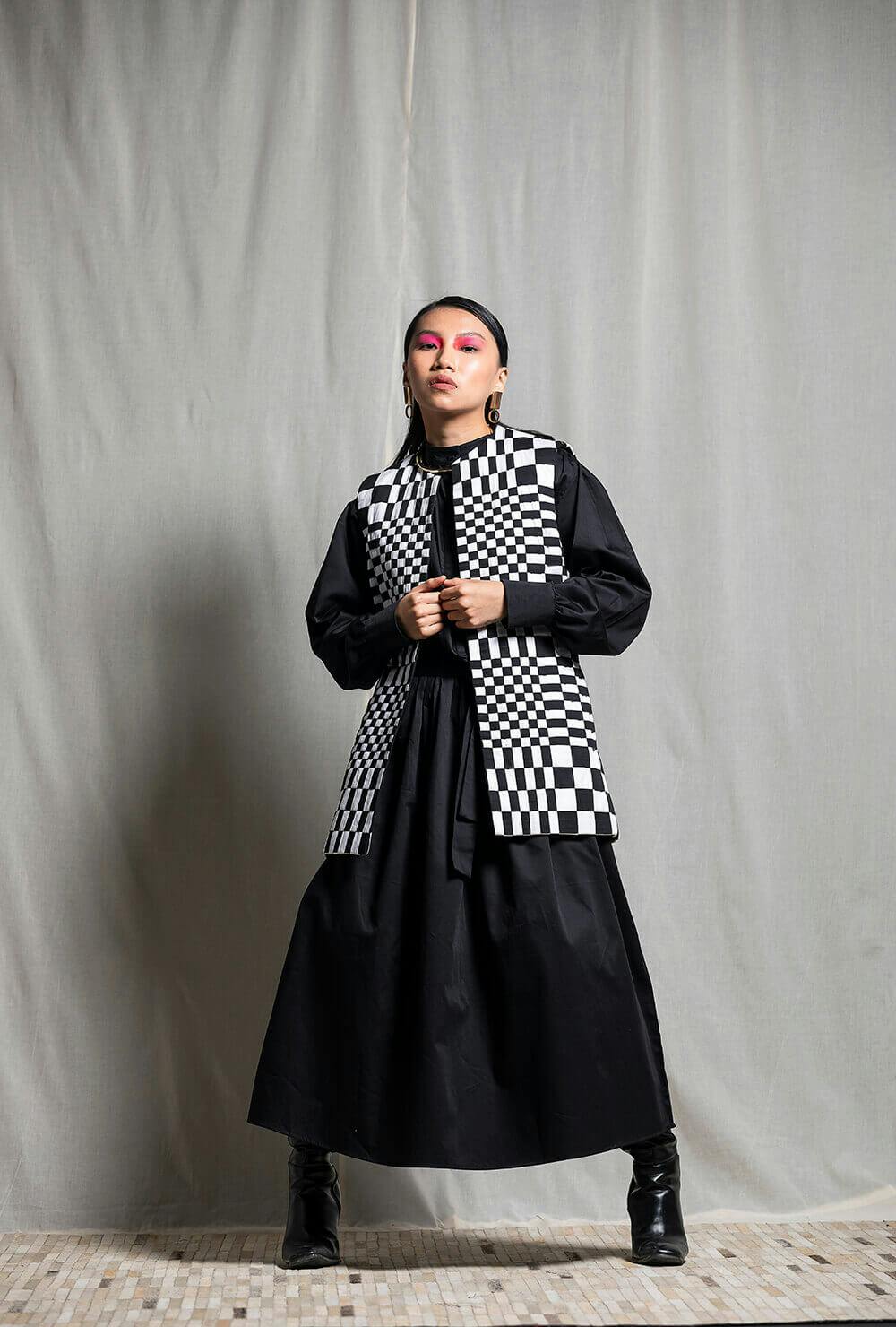 Woven Multi-Checkered Cutsleeve Jacket, a product by Corpora Studio