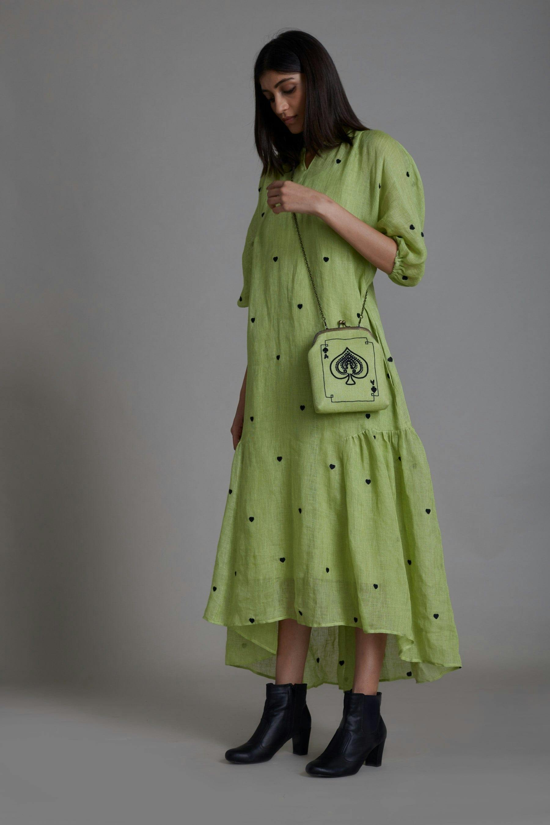 Thumbnail preview #4 for Mati Queen of Hearts Dress-Green