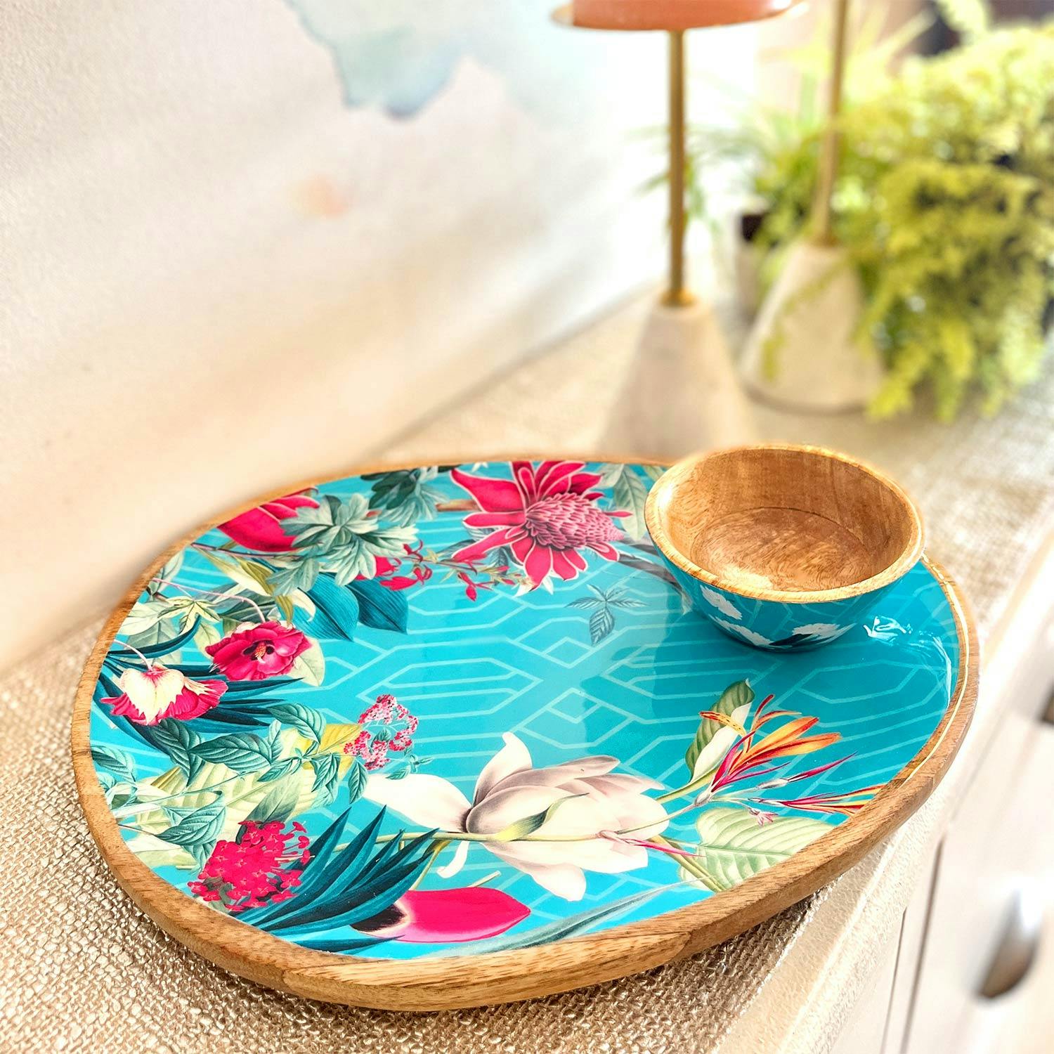 Large Oval Platter with Dip Bowl - Chilean Deco, a product by Faaya Gifting