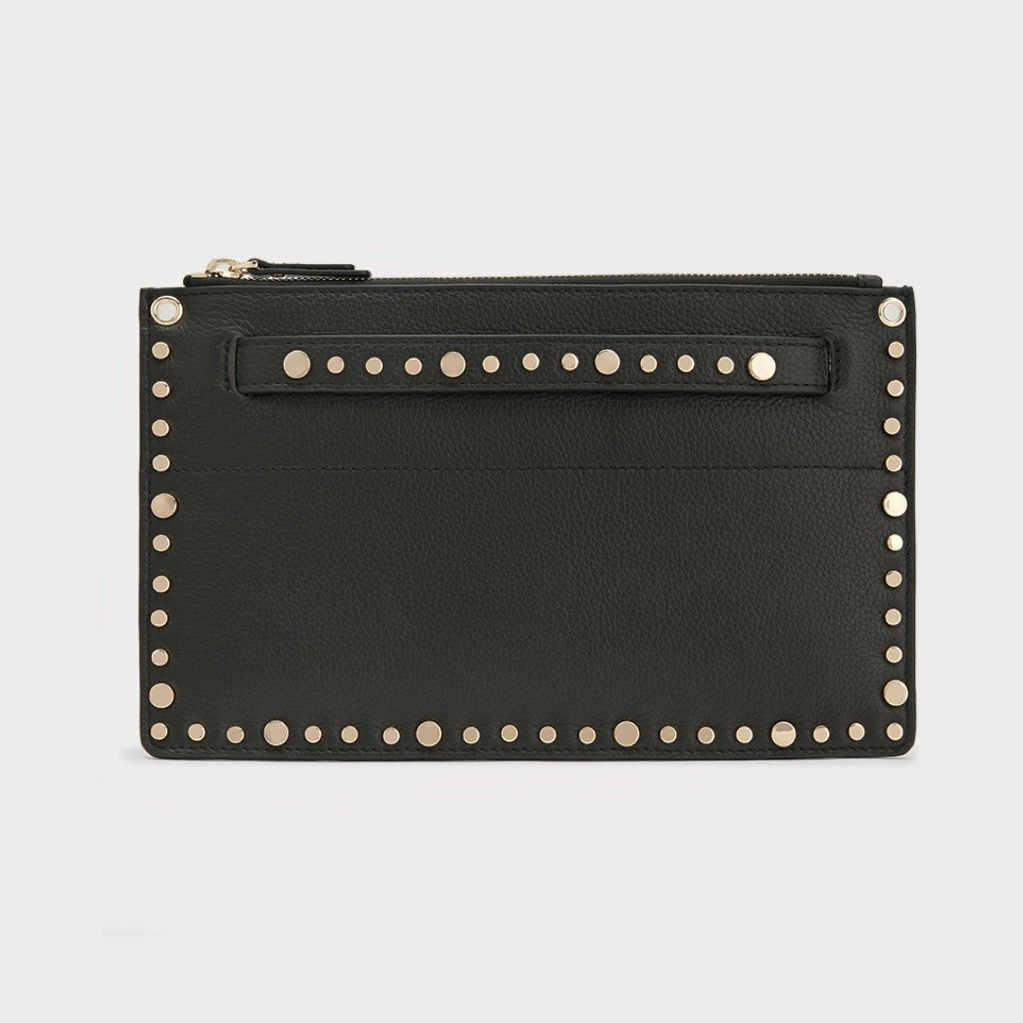 Thumbnail preview #2 for Black Studded Flat Clutch