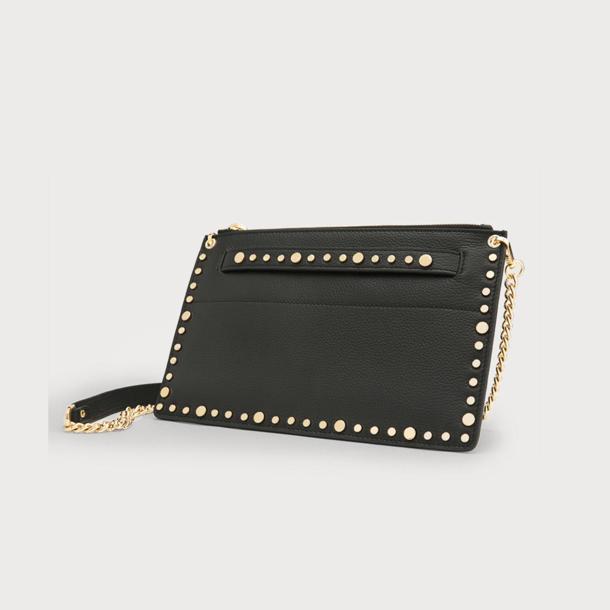 Thumbnail preview #3 for Black Studded Flat Clutch