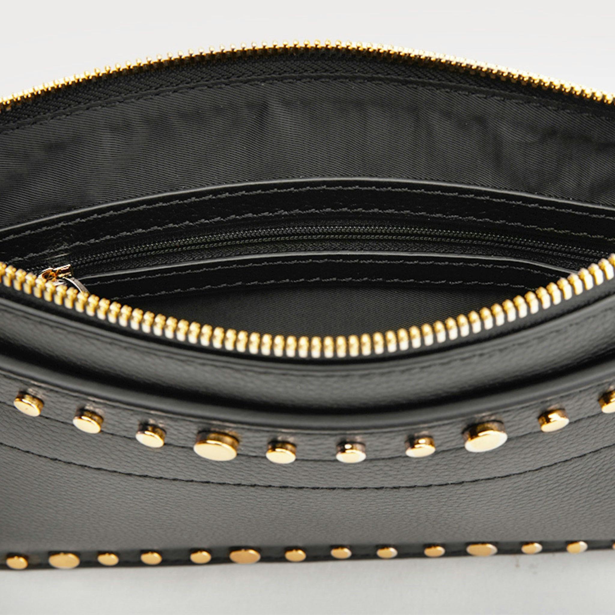 Thumbnail preview #4 for Black Studded Flat Clutch