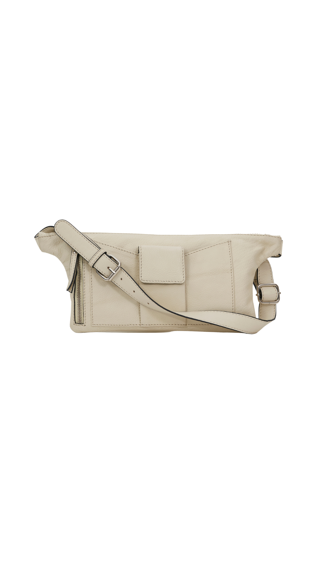 Urban Explorer Belt Bag in White ( Adjustable Crossbody Handle), a product by Mistry 