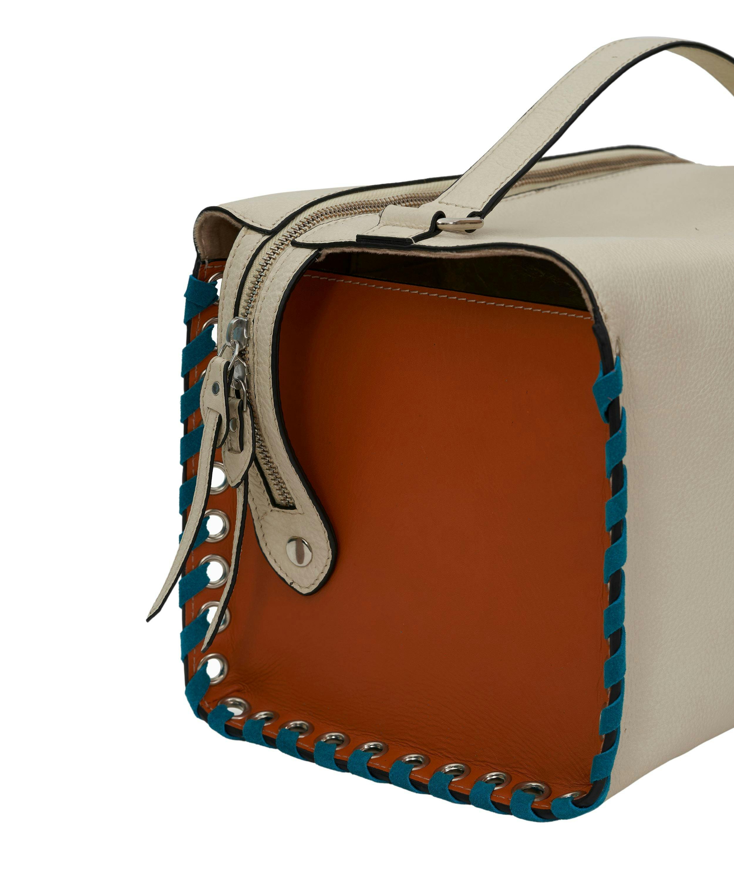 Thumbnail preview #2 for Trunk Mini Tote in White and Orange