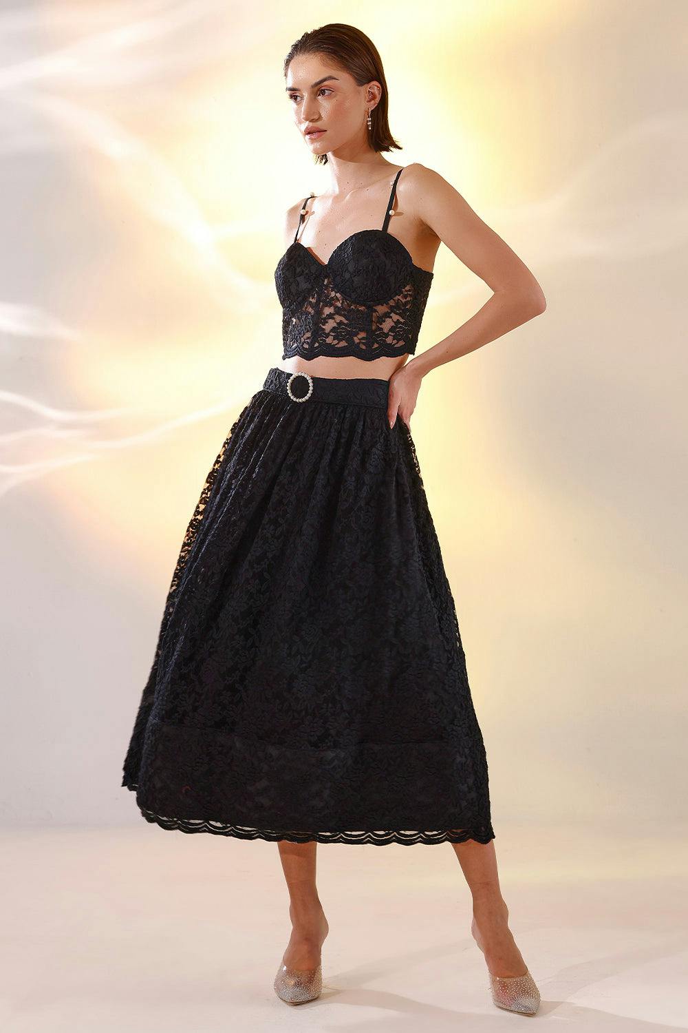 Thumbnail preview #2 for Black lace corset skirt