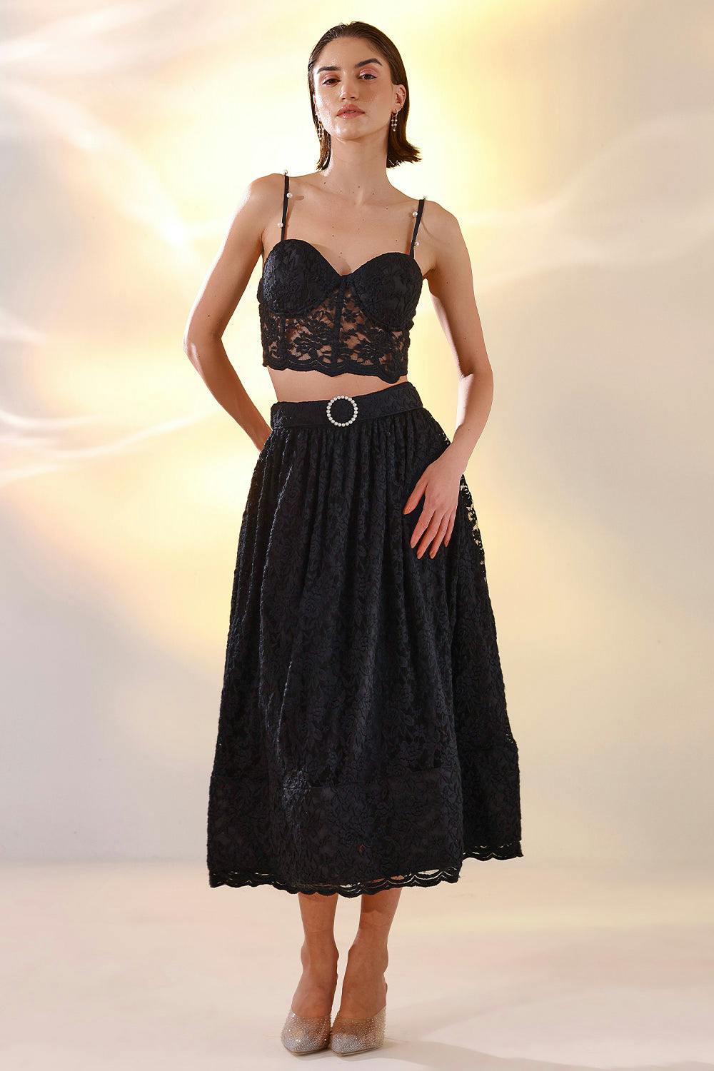 Thumbnail preview #0 for Black lace corset skirt