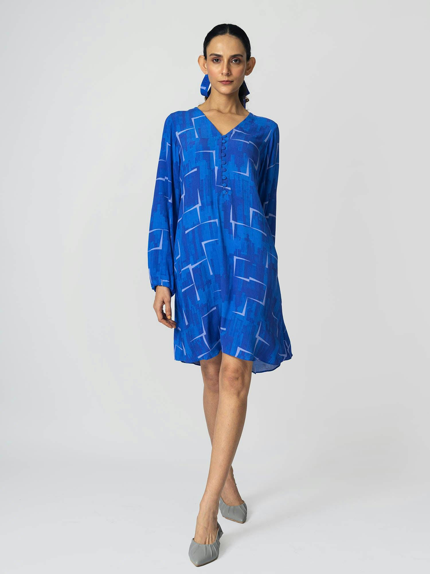 Brick Blue Shift Dress, a product by KLAD