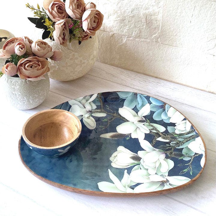 Thumbnail preview #1 for Large Oval Platter With Dip Bowl - Ceylon Dusk