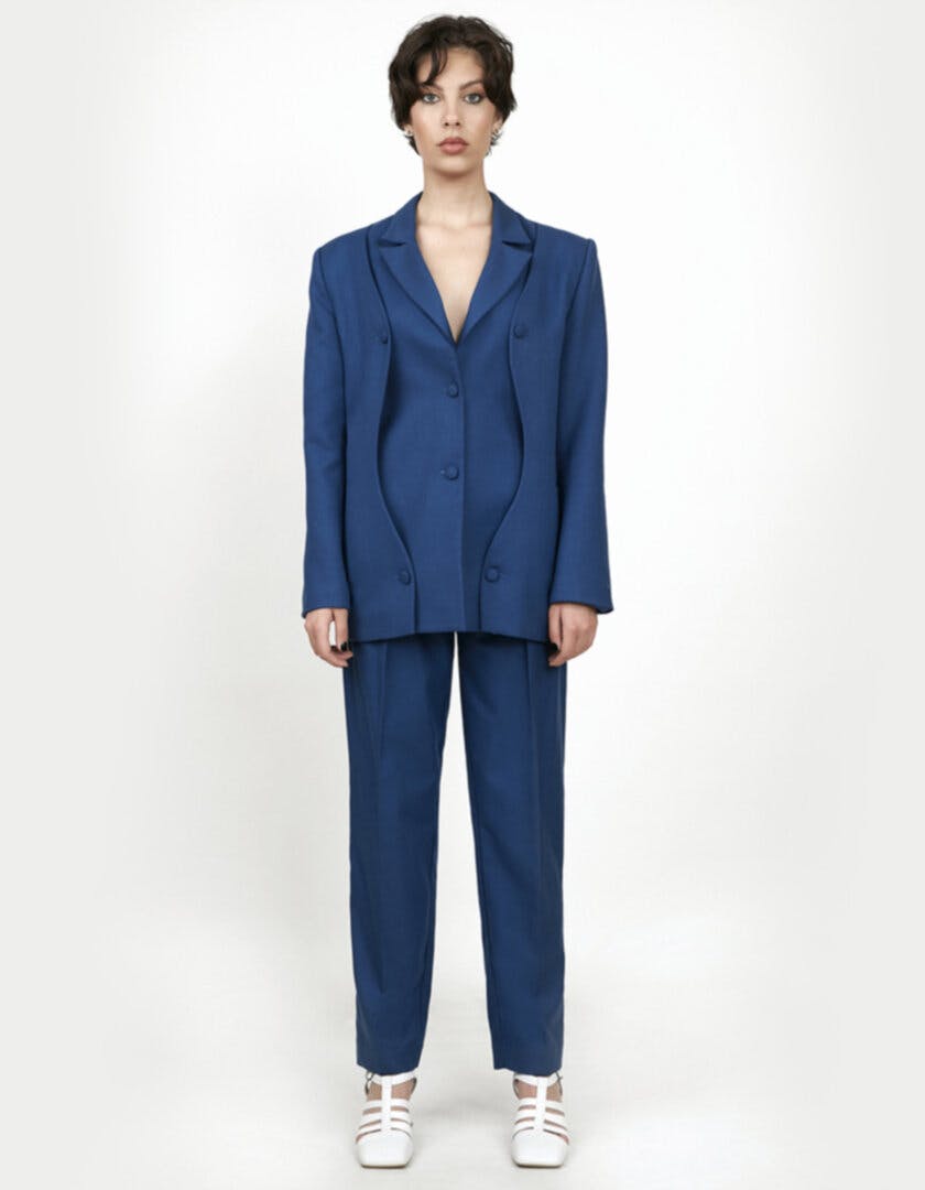 Blue Wavy Suit Jacket, a product by BLIKVANGER