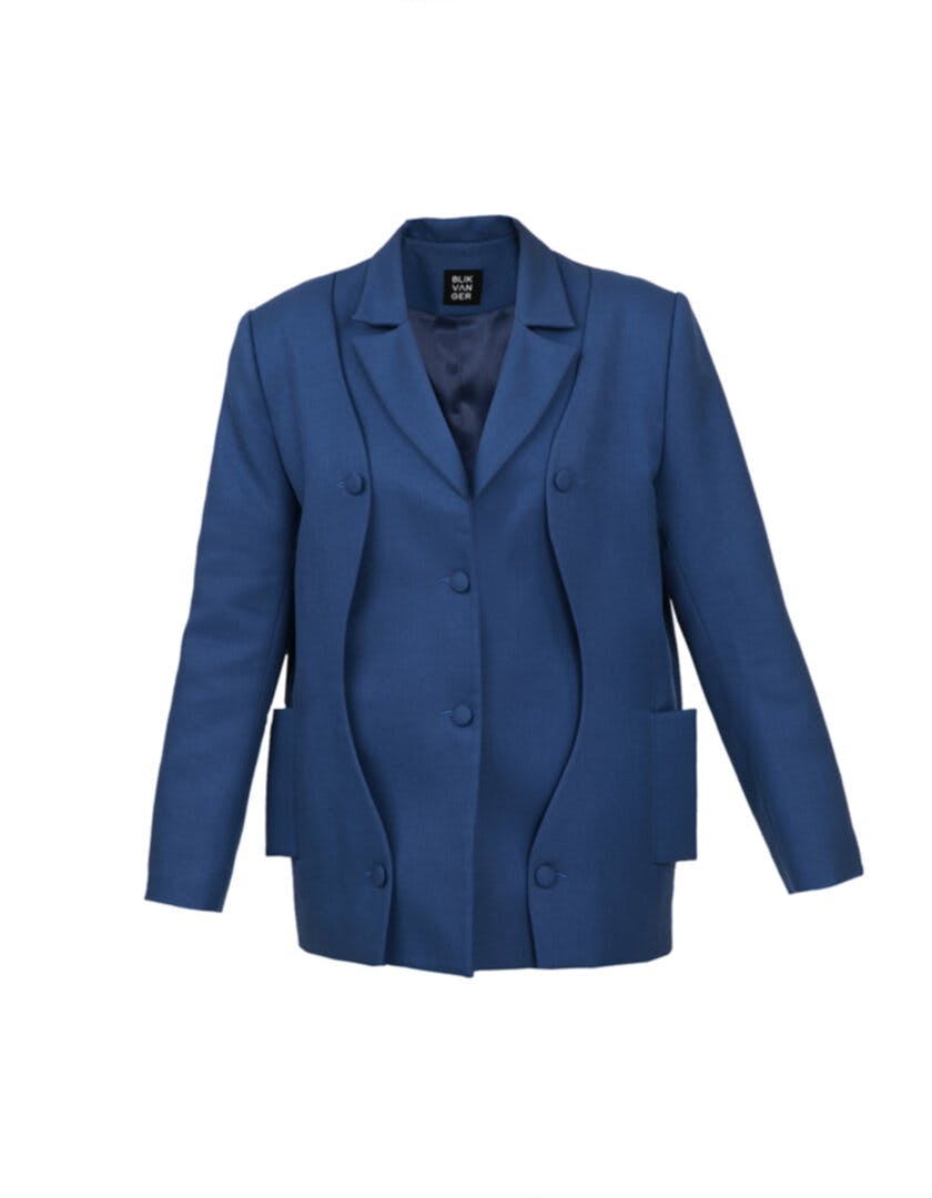 Thumbnail preview #4 for Blue Wavy Suit Jacket