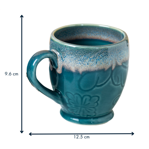 Thumbnail preview #1 for Green Color Floral Design Ceramic Coffee Mug