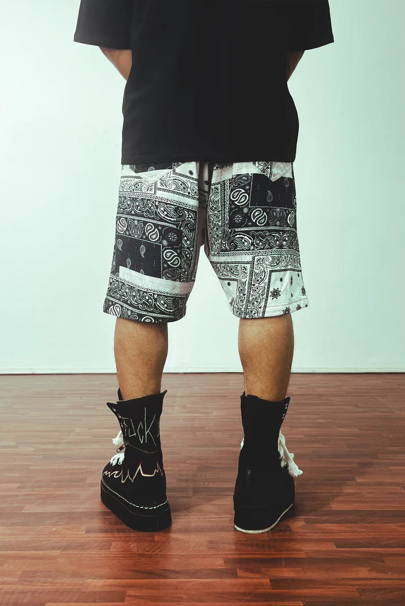 Thumbnail preview #4 for Paisley Black Shorts