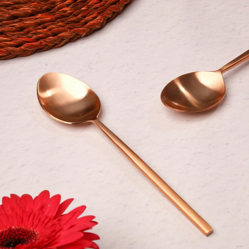 Thumbnail preview #1 for The Classic Rose Gold Dining Spoon - Set of 6