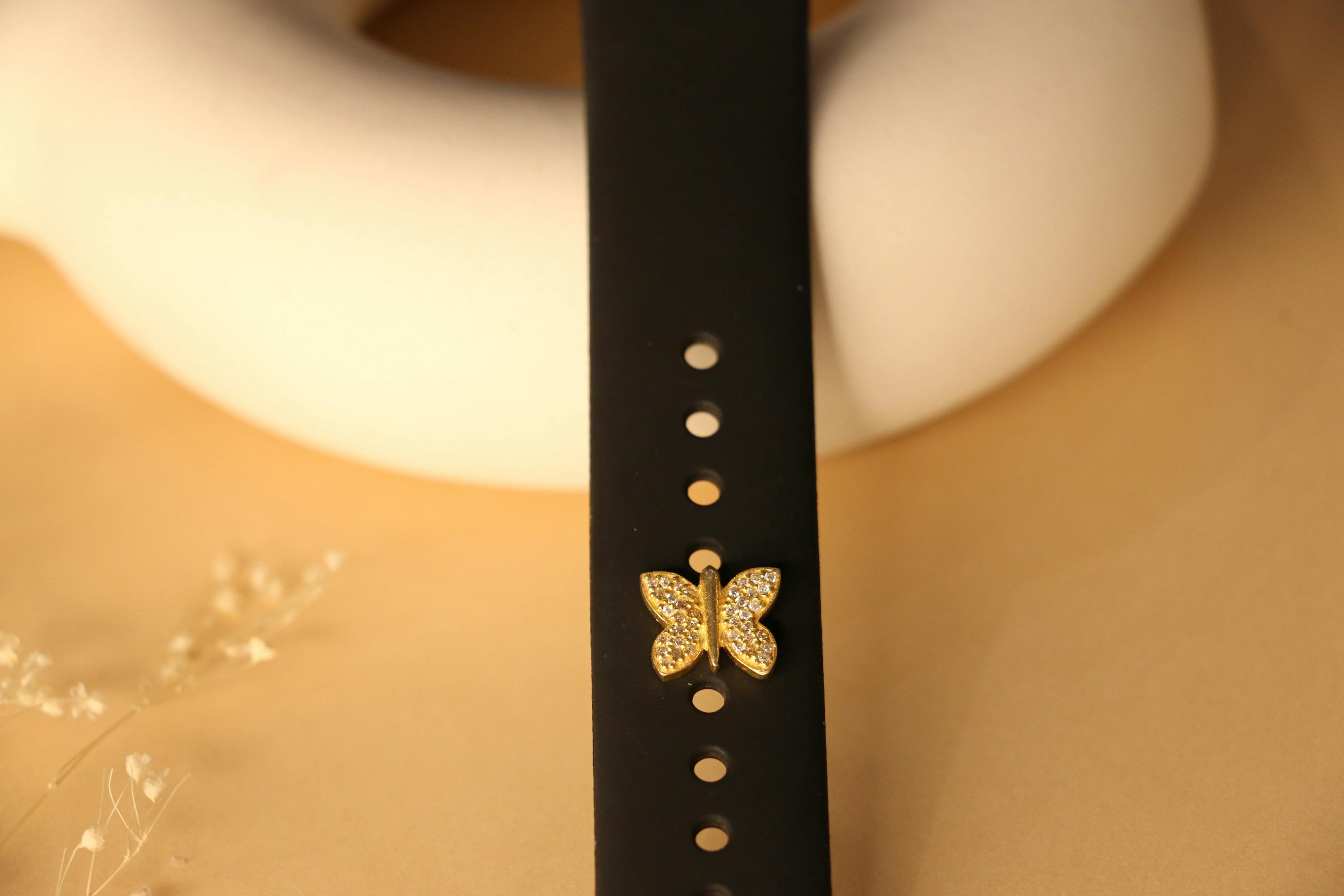 Butterfly full cz watch button, a product by The Jewel Closet Store